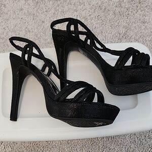 Gianni Bini Black Strappy Heels Used